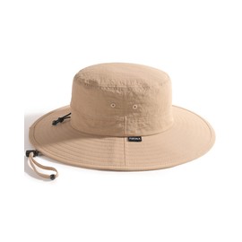 FURTALK Sun Hats for Women with Ponytail Hole Men Beach Hiking UPF 80+ Foldable Hiking Summer UV Protection Bucket Hats Khaki