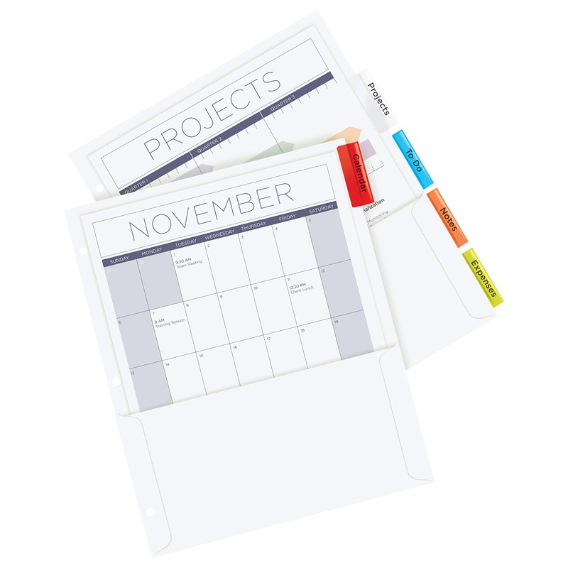 AVERY Insertable Dividers with Pockets, 5 Multicolor Tabs, 1 Set