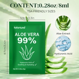 100 Travel Size Aloe Vera Gel Bulk Mini,99% Pure Organic Aloe Vera