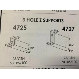 Generic 3-Hole "Z" Support Fitting for 1-5/8" Unistrut / B-Line Channel #4725 P1045 Zinc - 10