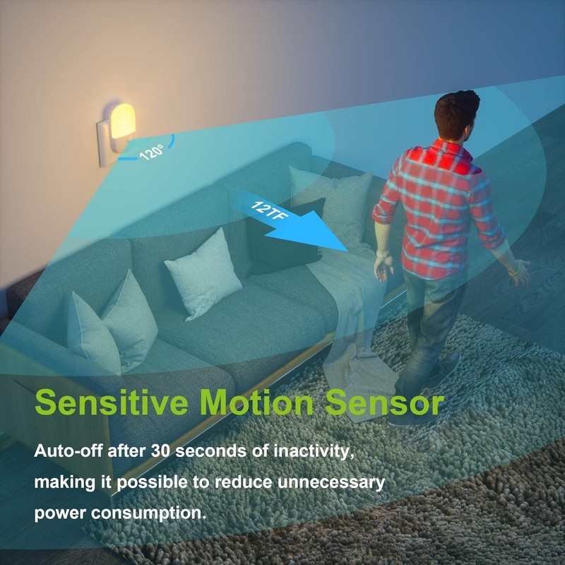 MAZ-TEK Plug In Motion Activated Detector Sensor LED Indoor Night