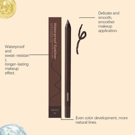 Waterproof Eyeliner in Classic Brown – Smudge-Proof & Long-Lasting, Smooth Precise Application, Rich Color Payoff, Versatile for All Occasions, Sharpenable for Custom Lines (Classic Brown)