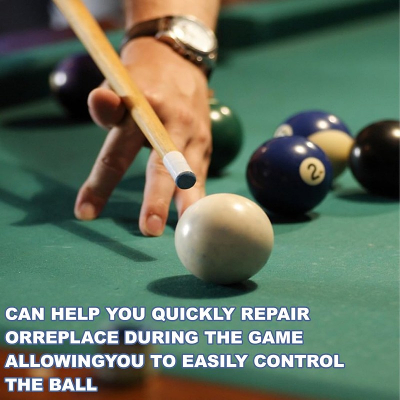 Cue Tips, 20 Pack 10 mm Billiard Replacement Tips, Cue