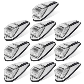 Partsam 10pcs 31LED Amber Cab Light LED Top Roof Running Marker Lights w/Chrome Base Compatible with Peterbilt/Freightliner/Western Star/Mack/International Heavy Trailer Trucks