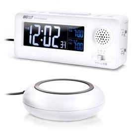 Vibration Alarm Clock Bed Shaker Strong Vibration For Those Hard to Wake Up with Sound BIG-T mini Big Time Mini White