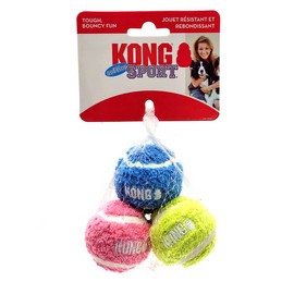 Kong Sport Softies Tennis Balls 3pk Sm Tough Bouncy No Squeak Dog Fetch Toy 2"