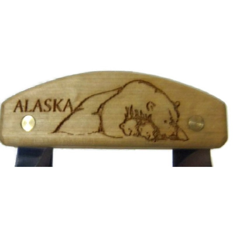 Alaskan Ulu, Inupiat Style with Polar Bear Etched Handle, 6"