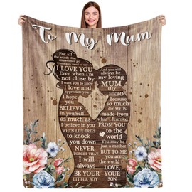 COZYCRIB Gifts for Mum Blanket Mum Mothers Day Christmas Birthday Gifts New Mum Gifts Gifts for Mum from Son Mother Gifts for Sofa Bedding Living Room 60"x50"