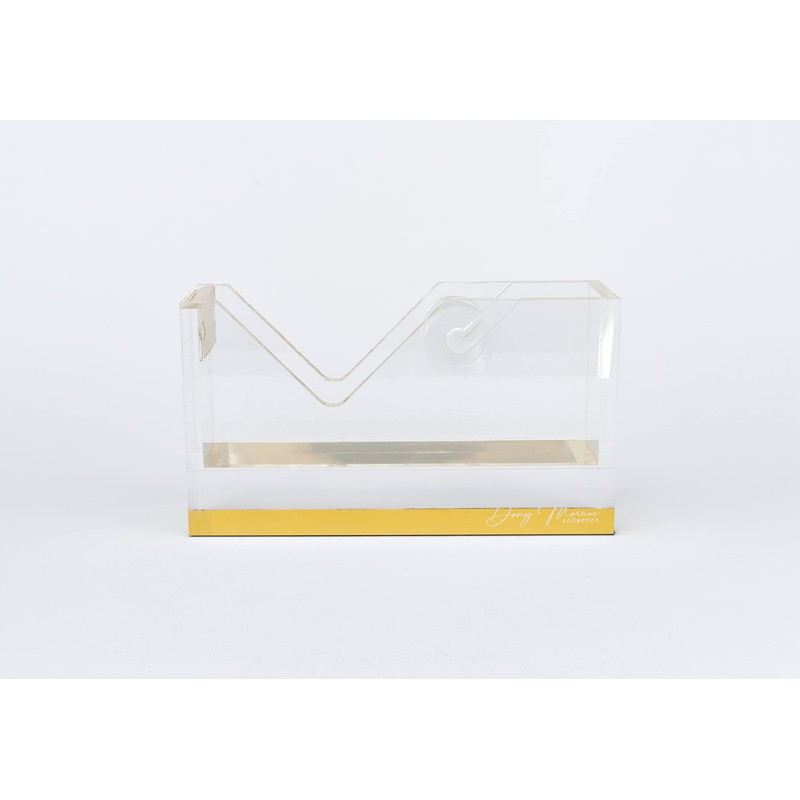 Dany Marcus Elegant Large Clear Acrylic Tape Dispenser with Gold