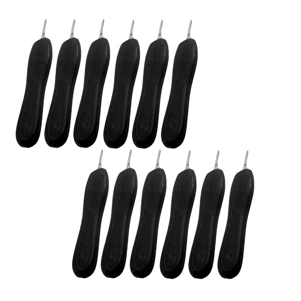 AAProTools Lot Of 12 Scalpel Handle #3, Black Plastic Grip