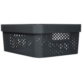 CURVER | Infinity Tray 11L, Charcoal Grey, 35.6 x 26.6 x 13.6 cm, Recycled Plastic