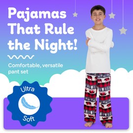 US Angels Boys Pajama Pants - 3 Pack, Boys' Sleepwear, Breathable and Soft PJ Pants, Pajama Bottoms for Teens, Youths, and Kids - Size 7 8 10-12 14-16