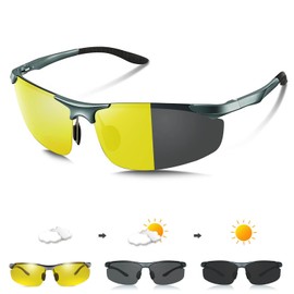 YAYGOD Dimming Sunglasses, Night Lightening, Day/Night, Polarized Sunglasses, Day/Night, Quick Discoloration, UV Protection, Ultra Lightweight/UV Sensing, Sports Sunglasses, UV400, Fishing, Golf,