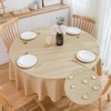 SPRICA Round Tablecloth 200cm Diameter Water Resistance Linen Texture Spill
