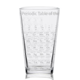 PERIODIC TABLE of ELEMENTS Engraved Pint Glass | Great Gift for Geeks, Nerds, Teachers and Students | Unique STEM Physics Chemisty Beer Decor