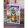 Caroline's Treasures DAC5564GCA7P Keeshond St Patrick's Day Greeting Cards Pack