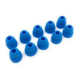 5 Pairs of Double Flange Replacement Earbud Tips fit Powerbeats, LG, Symphonized, iFrogz, Mpow, Skullcandy, Panasonic Headphones (Flash Blue)