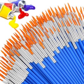 Set 50 Pinceles Para Acrílicas Gouache Acuarela Oleo Dibujo