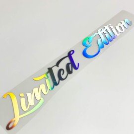 Limited Edition Sticker Hologram Car Sticker Tuning Sticker Rainbow Colours Sticker Oilslick (Black, 30 cm)