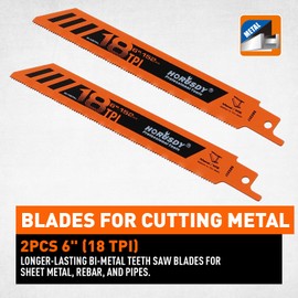 HORUSDY 10-Piece Reciprocating Saw Blades Set, Metal & Woodcutting Saw Blades