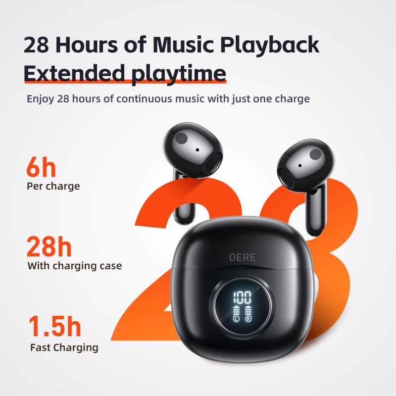 QERE E40 TWS Earbuds Wireless Bluetooth 5 3 140H Standby