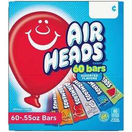 Perfetti Van Melle Airheads Candy Bars, Variety Bulk Box, Chewy Full Size Fruit Taffy, Gifts, Holid