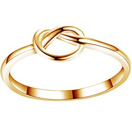 Kingray Jewelry Stainless Steel Love Knot Friendship Promise Ring Size 3-13 (Gold, 6)