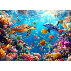 Moruska Underwater Puzzles 1000 Pieces for Adults Under The Sea Animal Jigsaw Puzzle Ocean Scene 1000 Piece