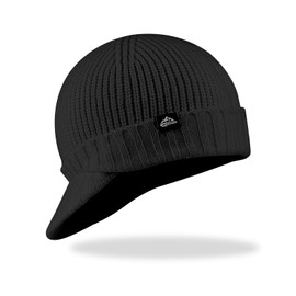 Andiker Beanie Hats for Women and Men, Soft Skin-Friendly Thermal Knitted Hats with Brim Simple Fashionable Winter Hat for Daily Use, black