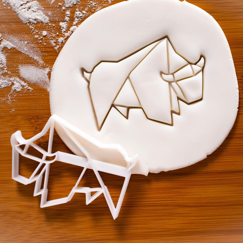 Bakerlogy 1-Piece Origami Bull Cookie Cutter