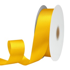 GTYBOVA Double Side 40mm x 91m Ribbon Yellow Satin Ribbon 100% Polyester Multiple Colors Available Ideal for Gift Wrapping Crafts Wedding Decor Flower Bouquet