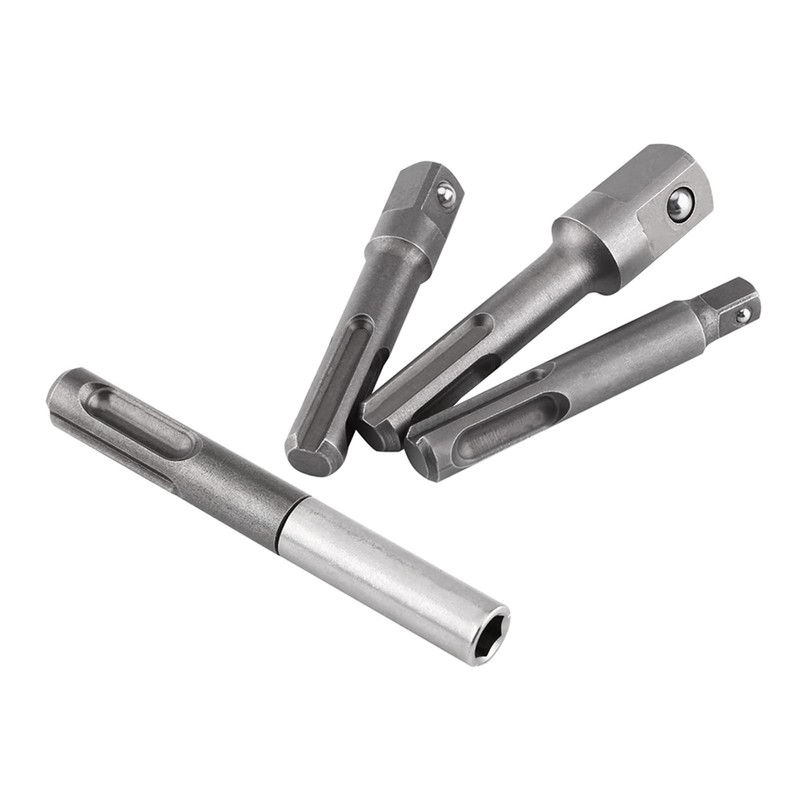 SDS Plus to 1/4 Hex Bit Holder Adapter Set with
