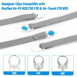 Magnetic Headgear Clips Compatible with Resmed AirFit AirTouch N20 F20 F30 F30i F40 N10 Mask Headgear Magnetic Clips, Quick-Disconnect Perfect Fit with Attraction Force - 4 Pairs