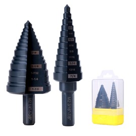 SHARPTOOL M2 HSS Step Drill Bit Kit, Heavy Duty Unibit 7/8" & 1-3/8" Set for Cutting Stainless Steel, Metal, Wood & Plastic