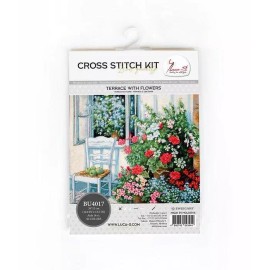 Luca-S Terrace with Flowers BU4017L Luca-S Counted Cross-Stitch Kit