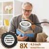 8X Magnifying Glass with Light and Stand, Krstlv 24" Flexible
