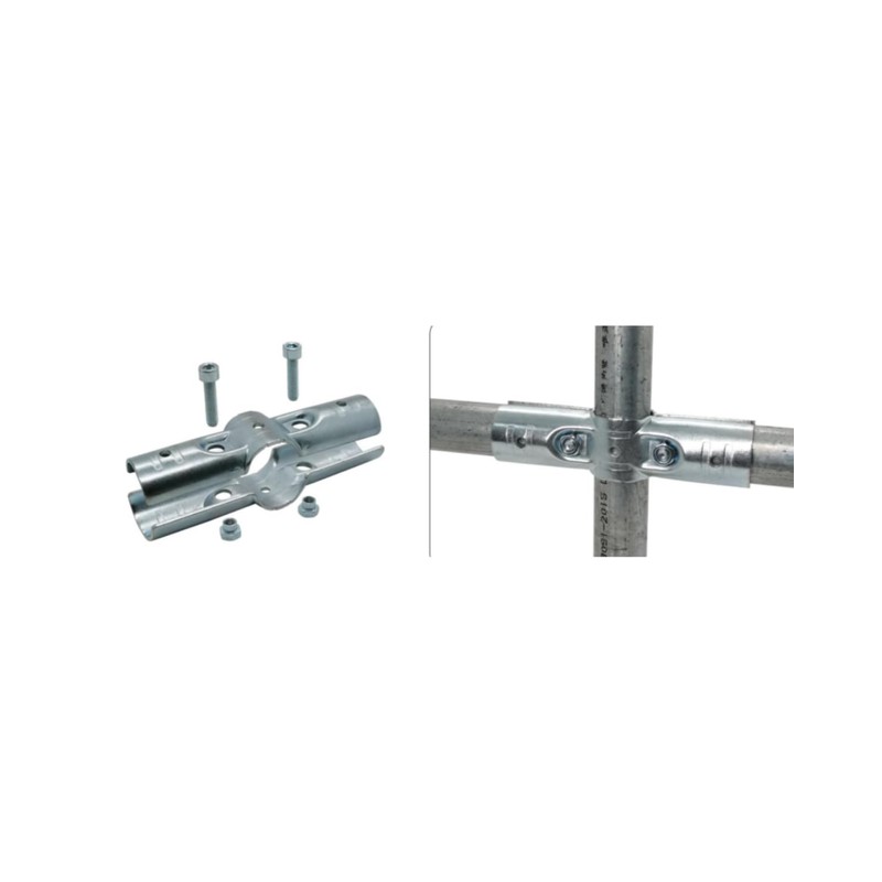 180 Degree Structural Pipe Connector, 1" Stainless Steel Rail Clamps,