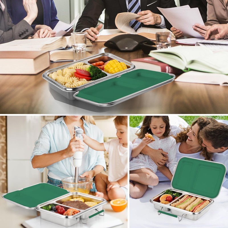 AOHEA Stainless Steel Lunch Box for Kids, Leak Proof Bento