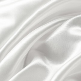 Precut Satin Fabric - Silky, Shiny, Soft Charmeuse Satin - Cloth Fabric by The Yard (2 Yard x 57 inch) - White Fabric for Dress, Wedding Decorations, Draping, Sewing, Table Cloth, DIY Crafts
