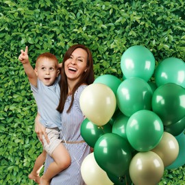 Mixweer 8 x 10 ft Green Leaves Wall Backdrops Photography 3D Greenery Grass Nature Polyester Fabric Background for Birthday Wedding Dinosaur Jungle Shower Party Decorations Photo Prop