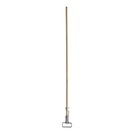 Glownary Commercial Wooden Mop Handle, 60 Inches, Wire Clamp, Brown