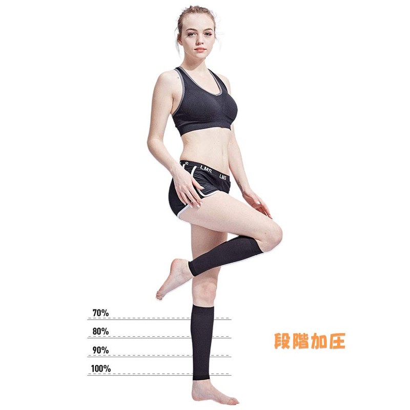 着圧ソックス 弾性ストッキング 圧迫圧15-21mmHg 2色5サイズ メンズ レディース (ブラック, S)