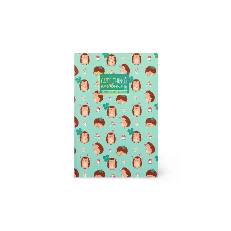 Legami - Hedgehog 7mm B5 Ruled Notebook, Large, FSC Certified