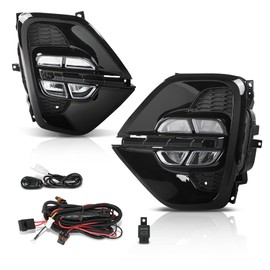 LQI LED Fog Lights Assembly DRL Daytime Running Lamps 1 Pair Left & Right Compatible with Kia Sportage 2020-2022 With Wiring Harness Fog Light Cover