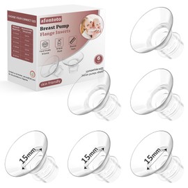 Flange Inserts 15mm for 24mm Flanges/Shields of Pumps, Softer Silicone Flange Insert Compatible with Momcozy/Spectra/eufy/Medela/TSRETE Breastpump, Replacement Pump Parts Flanges Sizing Kit, 6PCS-15mm