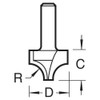 Trend CraftPro Ovolo Rounded Over Router Cutter Bit, 1/4 Inch