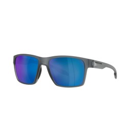 Native Men's XD9041 Breck Square Sunglasses, Matte Smoke Crystal/Blue Mirrored Polarized, 56 mm