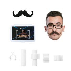 1 Pair Handlebar Moustache Training Wheels,Visualsource Large Size Handlebar Moustache Beard Shaping Styling Tool Handlebar Mustache Trainer Curler Stylist Gentleman's Style Great Gift For Men