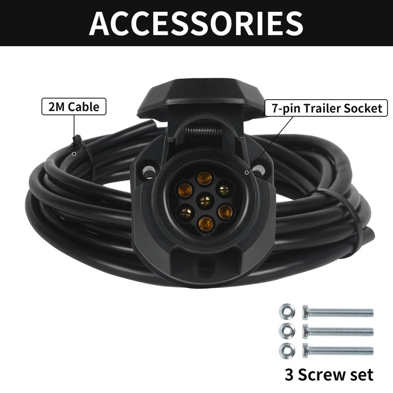 Yinaolan 7 Pin Prewired Plug for Trailer Pole Trailer Socket