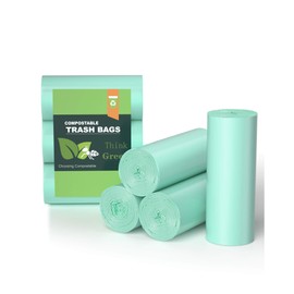 75 Counts AYOTEE Mini Garbage Bags, 1.2 Gallon Small Compostable Trash Bags, Small Garbage Bags for home, Fit 4.5 or 5 Liter Bathroom Wastebasket Can Liners(Green)